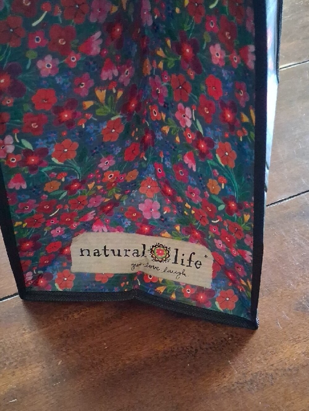NATURAL LIFE Floral Tote with Blue, Red & Pink Pattern - Picture 2 of 3